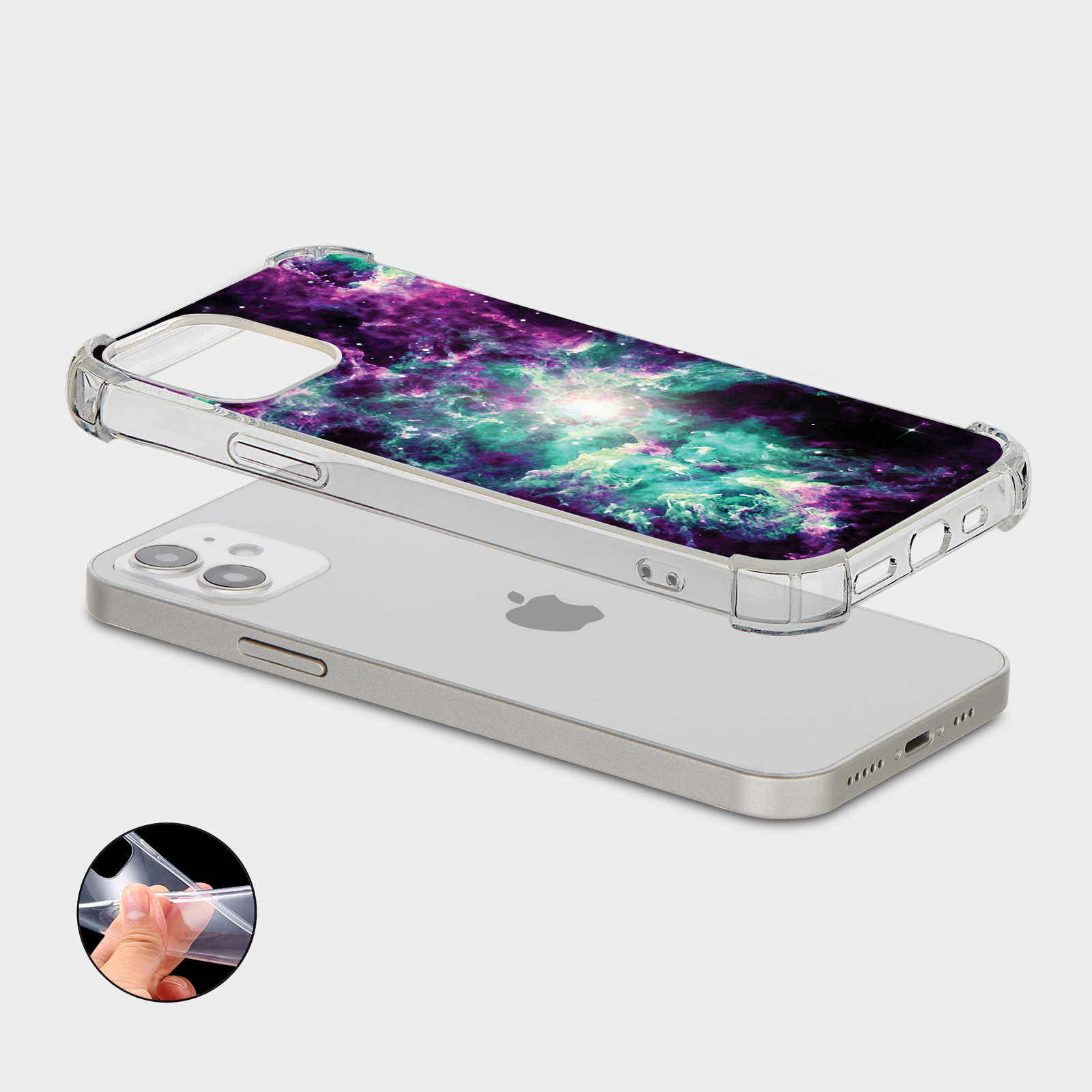 CASE FOR IPHONE 15 14 13 12 11 SE 8 SHOCKPROOF PHONE COVER SPACE STARS NEBULA